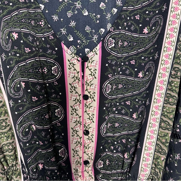 Cupcakes and Cashmere Boho Print Long Sleeve Midi Dress with Belt sz M NWT - Picture 8 of 16